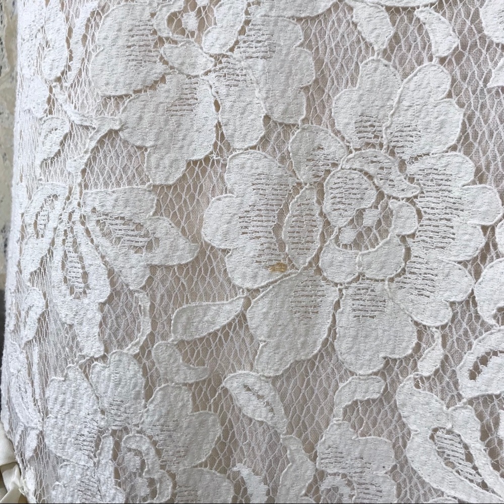 Sandro 2 M Ivory‎ Lace Drop Waist Ruffle Dress - Picture 5 of 8